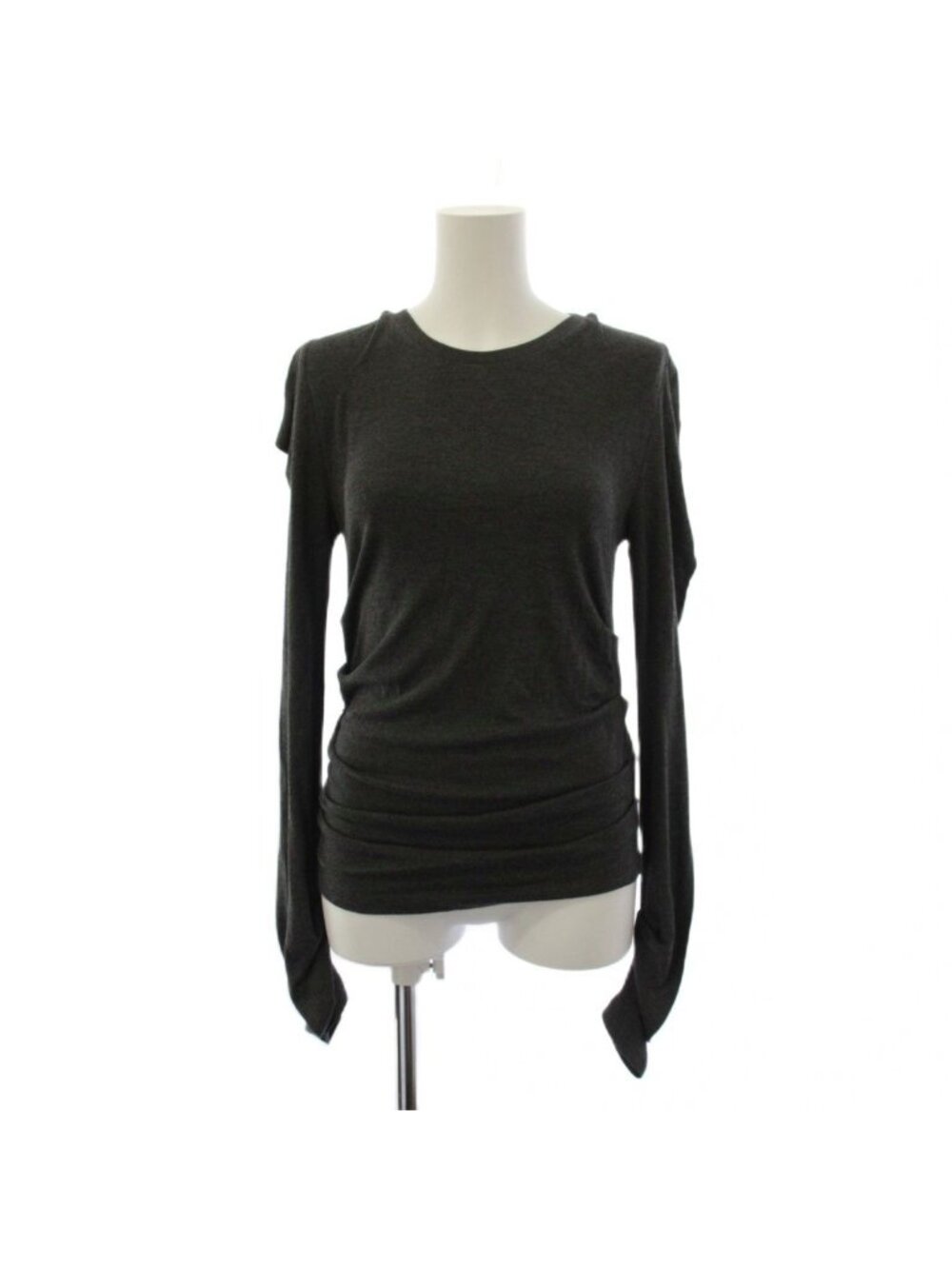 Loewe Anagram Long Sleeve Draped Top Long S Gray